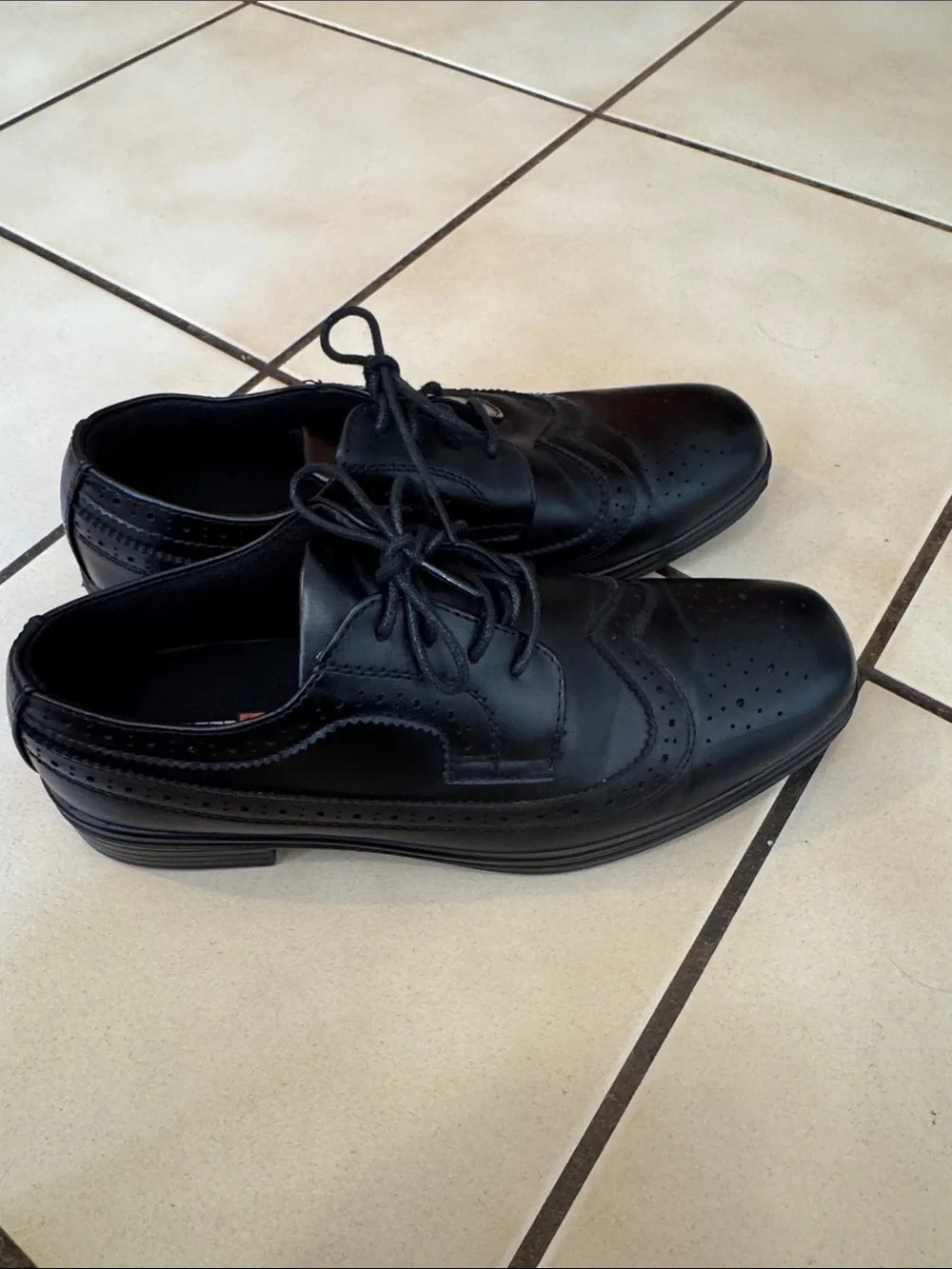 Deer stags Classic Black kids Lace-Up Dress Shoes